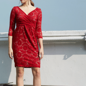 VESTIDO CHANTEL 3/4  - ROJO